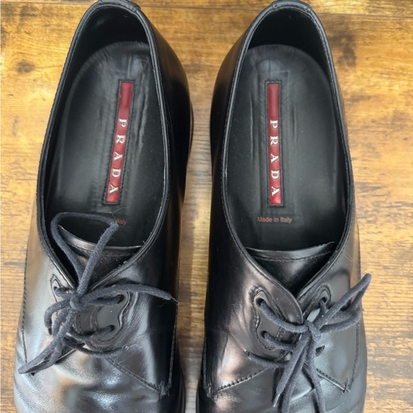 Black leather lace-up Prada Sport derby shoe - Picture 11 of 12